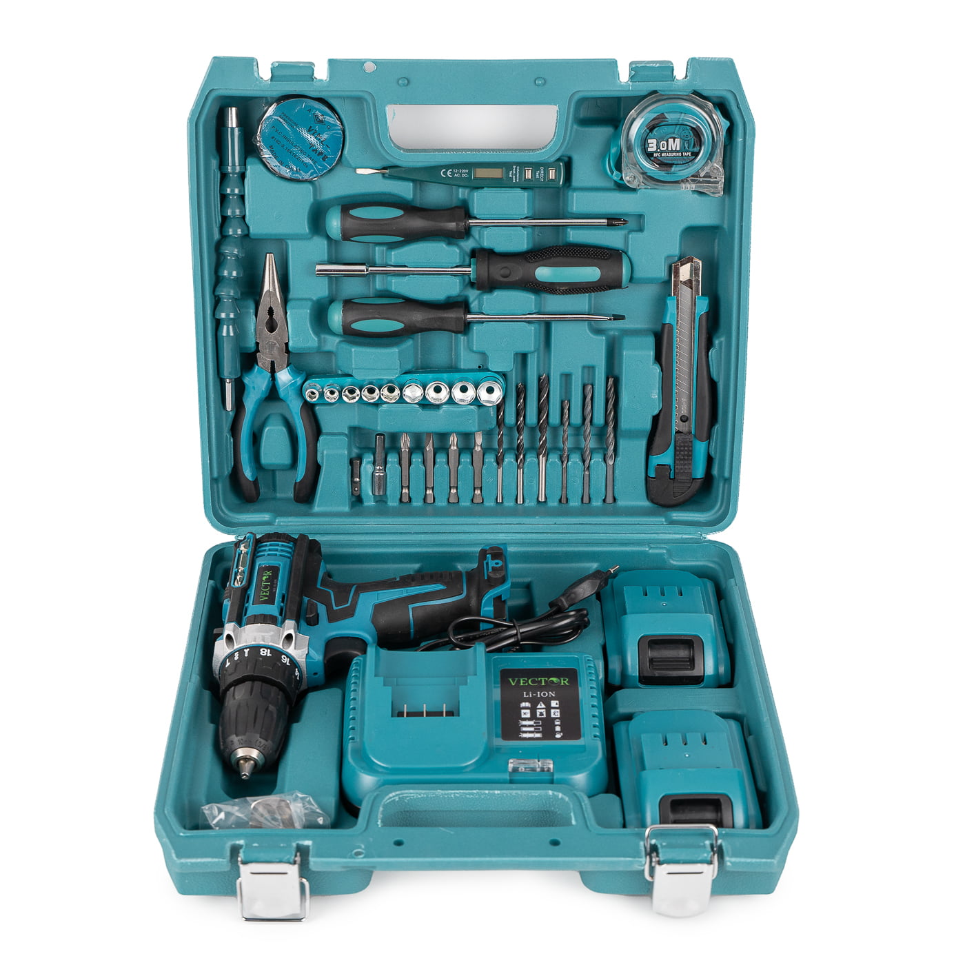 Trusa Bormasina 36V, cu 2 acumulatori si incarcator, mandrina metalica + Accesorii