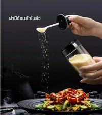 Set elegant pentru ulei, oțet și condimente – 2 sticle din sticlă 500 ml + 3 recipiente cu linguriță 250 ml - imagine 8