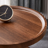 Masuta de cafea pentru living cu 3 polite rotunde, MDF, 62cm, negru/wenge. - imagine 7
