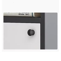 Dulap pantofi vertical, cu ușă și rafturi multiple – 42x30x176 cm, Alb/Gri - imagine 8