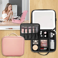 Geanta Cosmetica Pentru Make-up cu Oglinda LED cu Touch, 26x23x11 cm - imagine 9