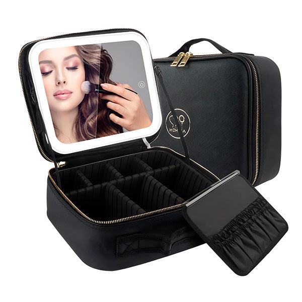 Geanta Cosmetica Pentru Make-up cu Oglinda LED cu Touch, 26x23x11 cm