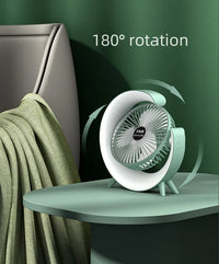 Mini ventilator de birou rotund cu LED RGB - imagine 5