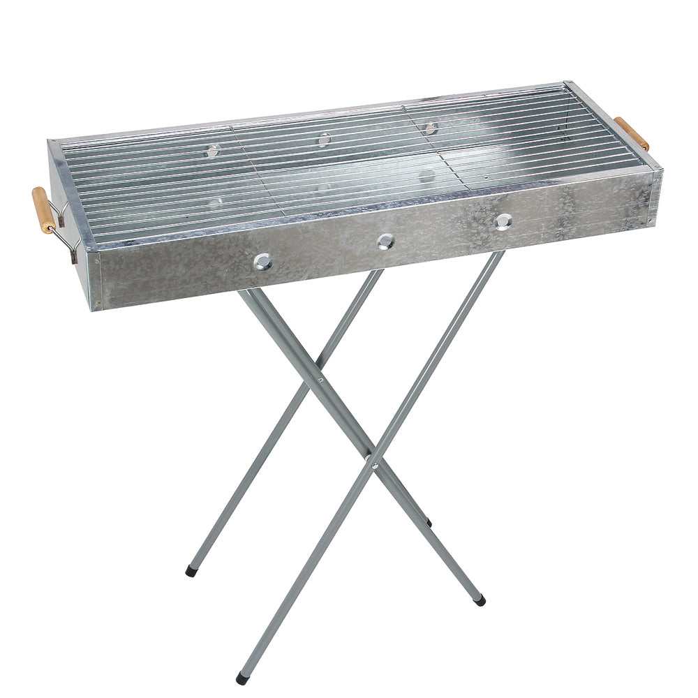 Gratar pliabil portabil cu maner din lemn, 65x30x67 cm
