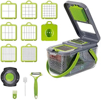Razatoare multifunctionala pentru fructe si legume, 22 piese, lame din otel inoxidabil - imagine 8