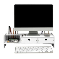 Suport multifunctional pentru monitor sau laptop, din PVC, cu 2 sertare - imagine 5