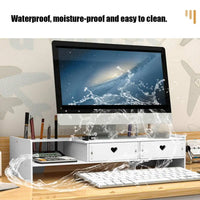 Suport multifunctional pentru monitor sau laptop, din PVC, cu 2 sertare - imagine 4