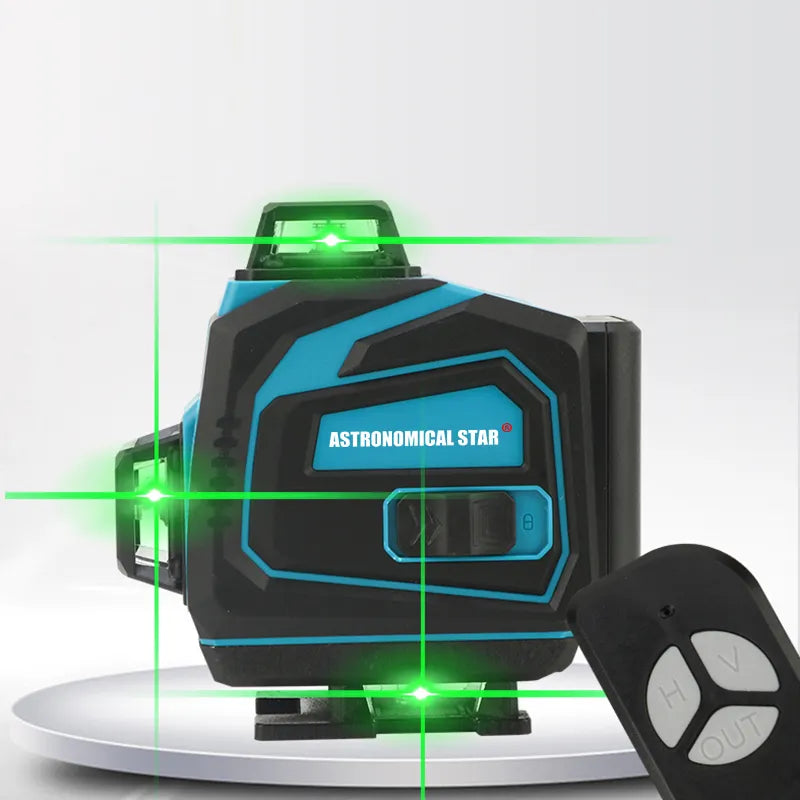 Kit Nivela Laser, autonivelare, telecomanda, linii verzi, 4x360°, trepied inclus