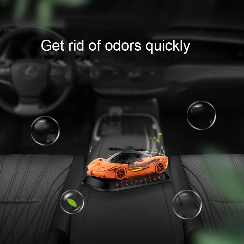 Odorizant solar pentru mașină cu placă de telefon, model masinuta, elice, difuzor de parfum