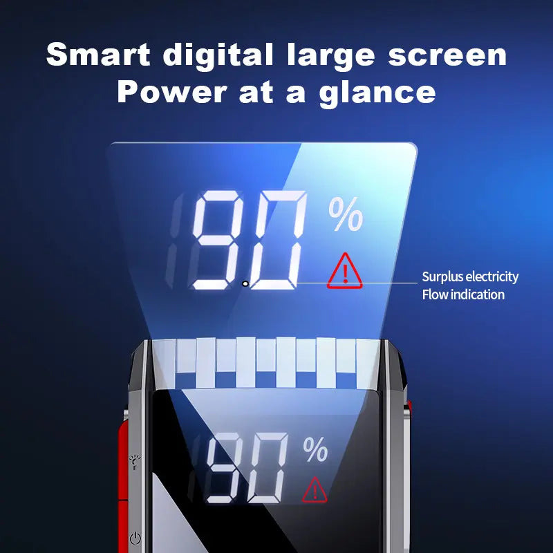 Robot Pornire Auto Portabil 4000A, Jump Starter 12V cu Acumulator 30000mAh, Ecran LCD si Port USB