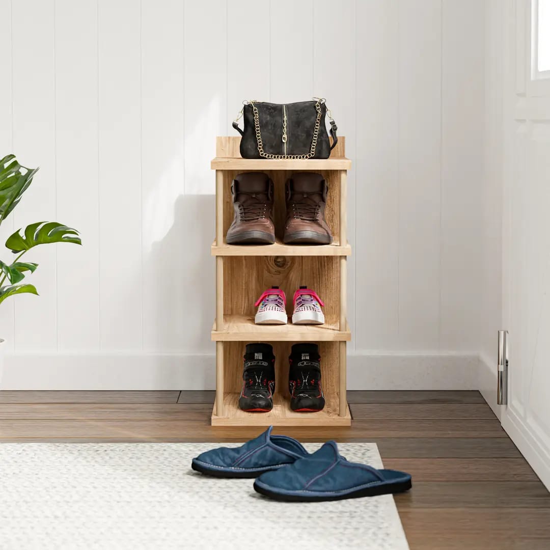 Organizator de pantofi cu 4 polițe din PAL melaminat, 60 x 29 x 30 cm