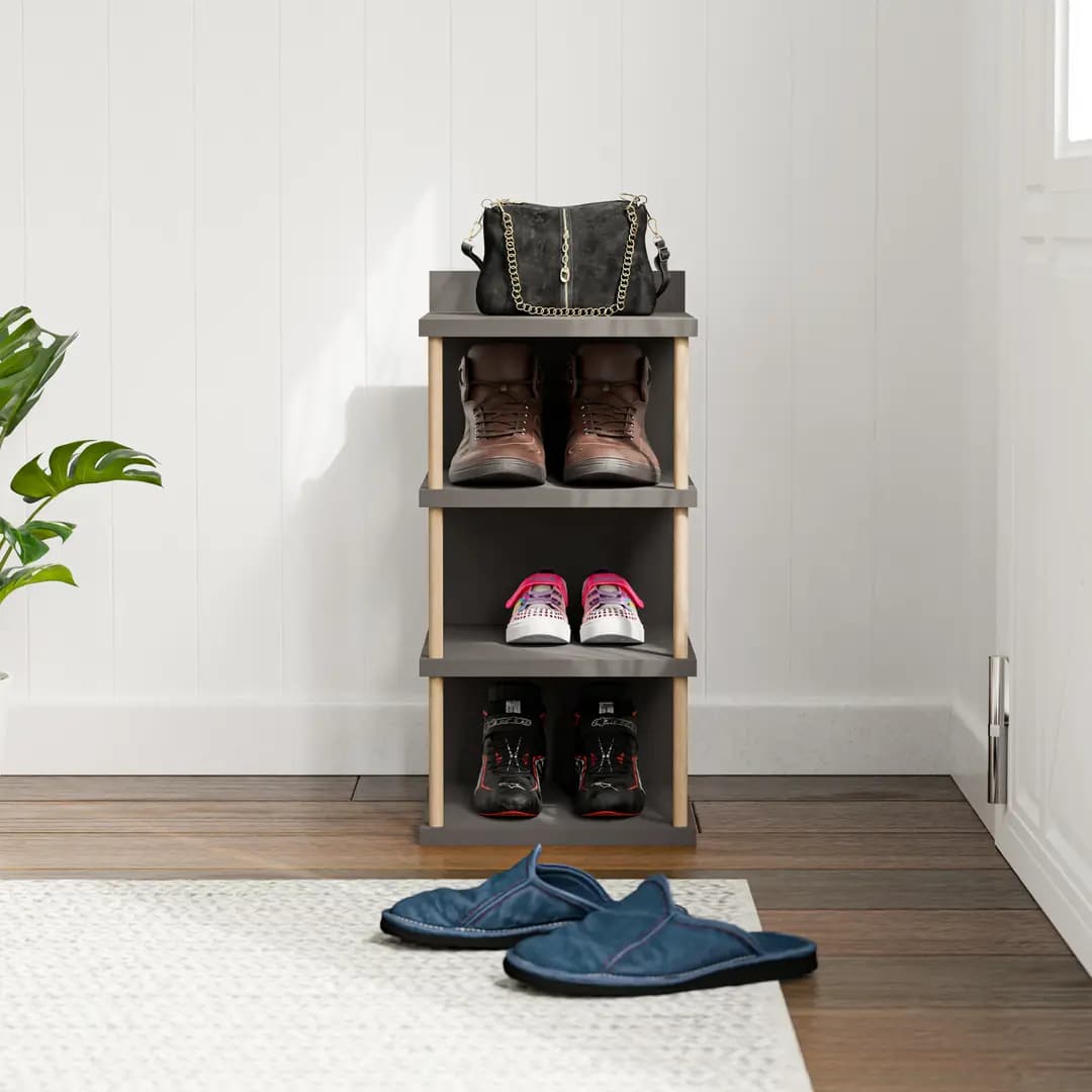 Organizator de pantofi cu 4 polițe din PAL melaminat, 60 x 29 x 30 cm