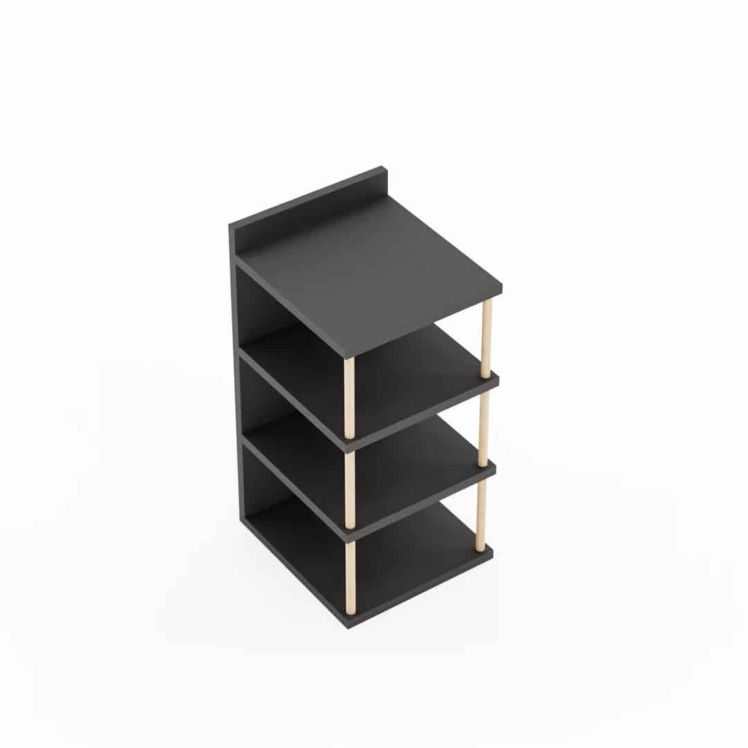 Organizator de pantofi cu 4 polițe din PAL melaminat, 60 x 29 x 30 cm