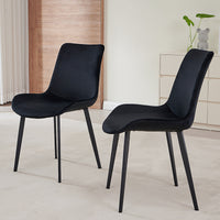 Scaun de dining din catifea, design nordic, aspect minimalist - imagine 2