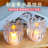 Set 6 borcanase acrilice in forma de lalele LED, lumânare electronica, lumină de noapte decorativă