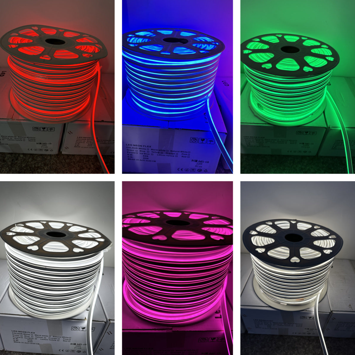 Furtun 100m Banda LED Neon tip Rola, Flexibil, Alb rece/Alb cald/Verde si Multicolor