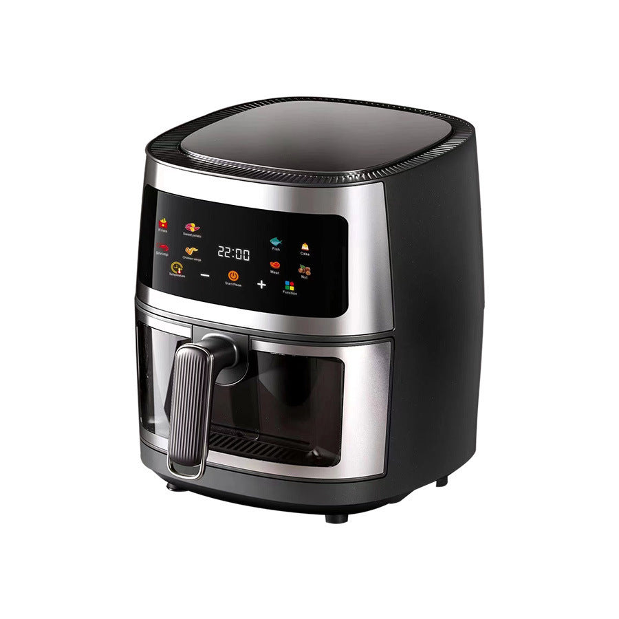 Friteuza cu aer cald, Air Fryer 8L, 2400 W, afisaj digital LCD color, Touch control, otel inoxidabil