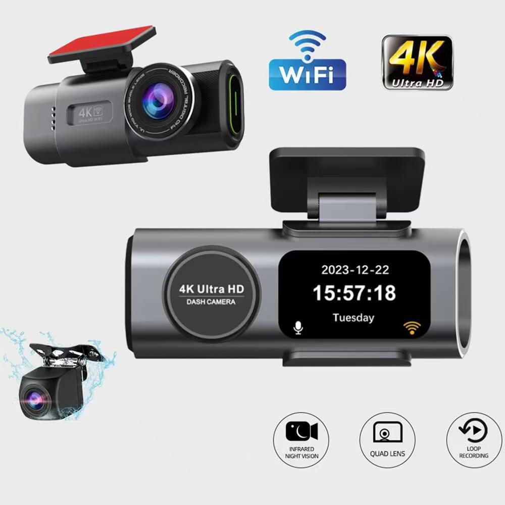 Camera auto duala 4K + 1080P cu WiFi, GPS, viziune nocturna si monitorizare parcare