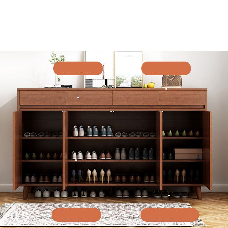 Dulap pentru pantofi cu 4 sertare și 4 compartimente spatioase, 160x30x92cm