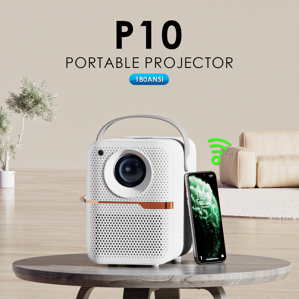 Videoproiector portabil P10 – decodare 6K, Android 10, 240 ANSI, Wireless