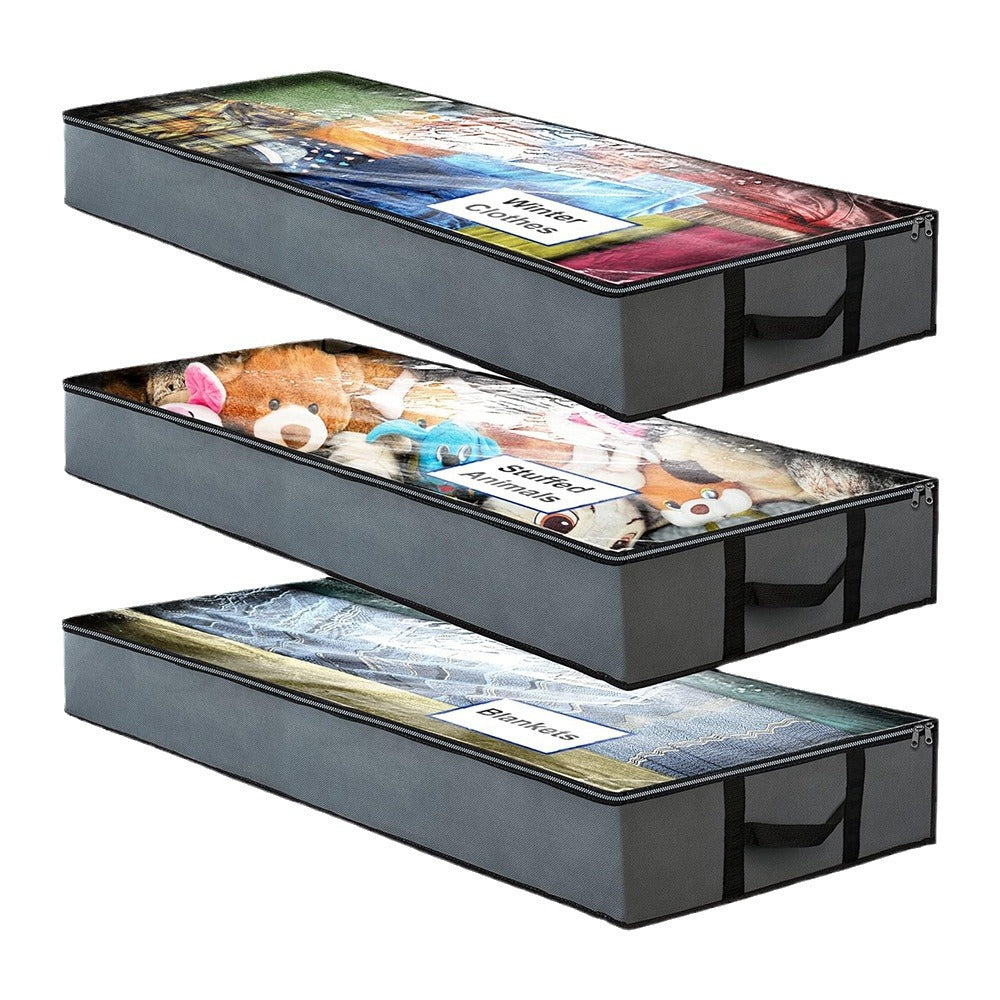 Organizator haine cu fermoar pentru depozitare sub pat, 100x50x18cm, 90L