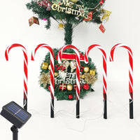 Set 4 Acadele decorative luminoase pentru craciun, pentru exterior, incarcare solara, 20 cm - imagine 2