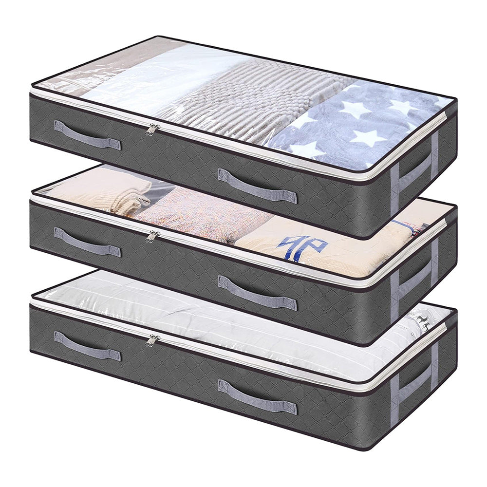 Organizator haine cu fermoar pentru depozitare sub pat, 100x50x18cm, 90L