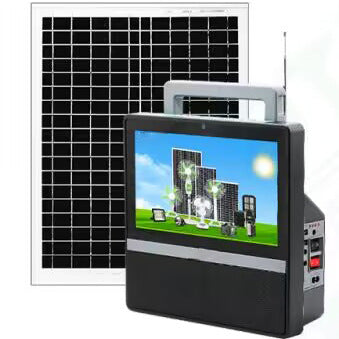 Televizor Solar 10 inch GD8088 cu 2 Proiectoare LED si 2 Becuri LED de 5W si Power Bank USB