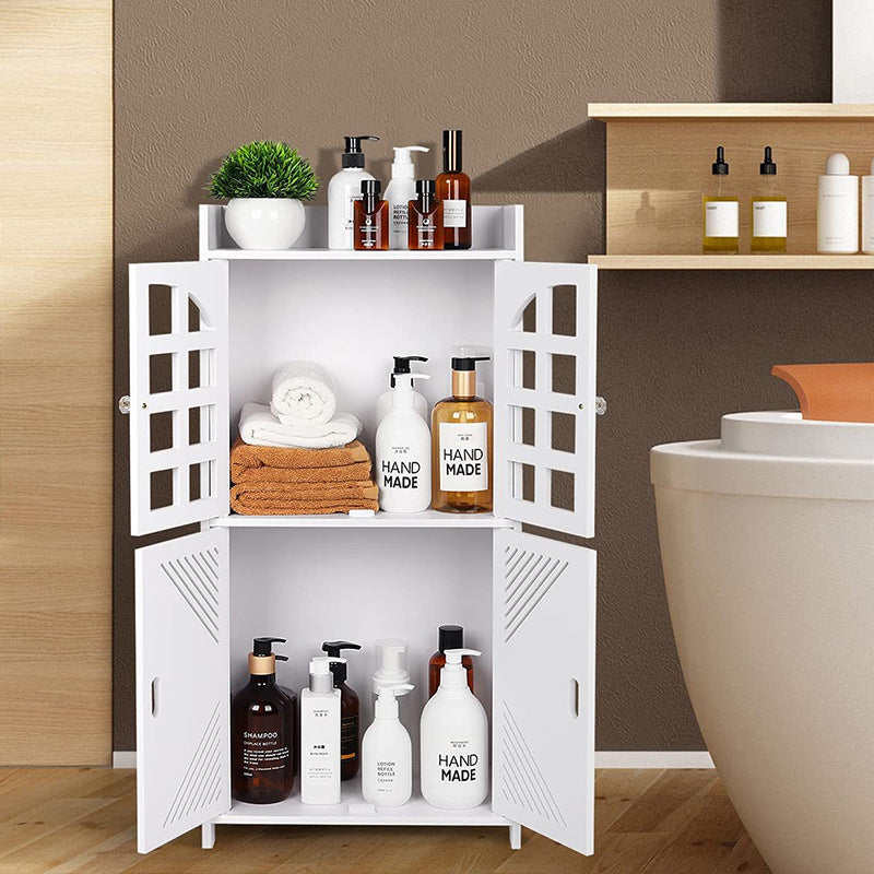 Set mobilier baie 2 piese – alb, plastic rezistent, max. dimensiune 78×36×22 cm