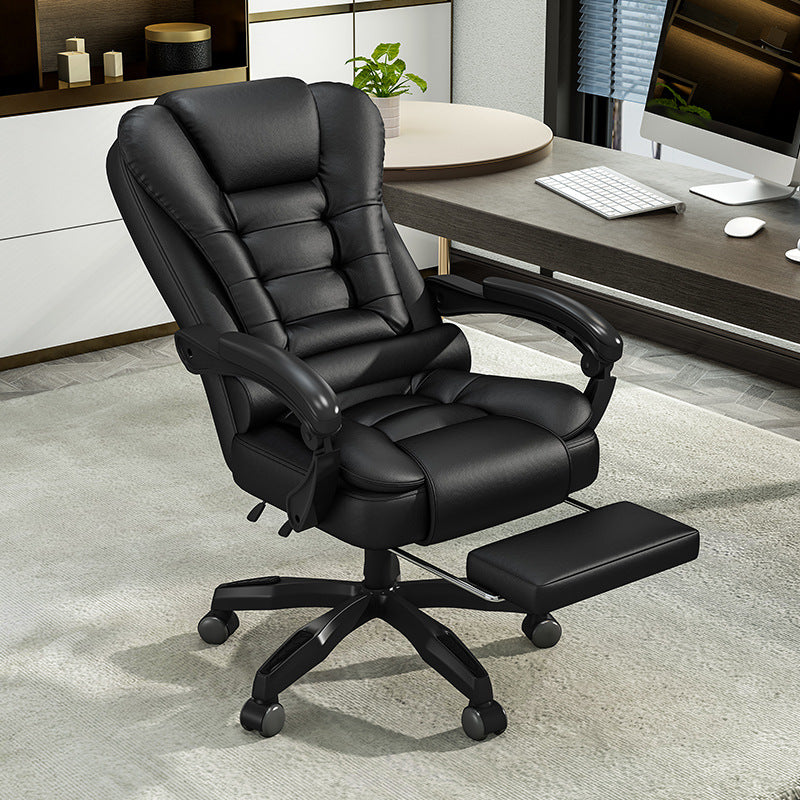 Scaun de Birou Ergonomic Directorial, Piele Ecologică, Recliner și Suport pentru Picioare