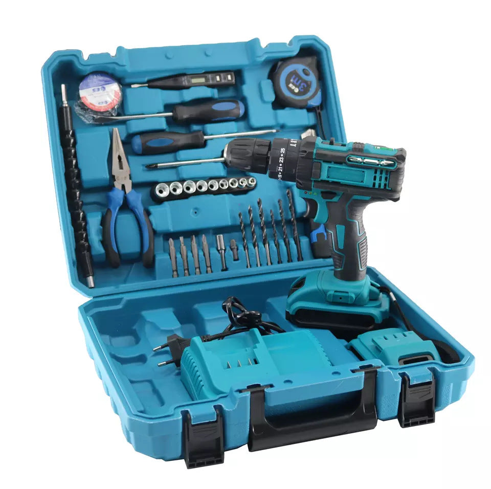 Trusa Bormasina 36V, cu 2 acumulatori si incarcator, mandrina metalica + Accesorii