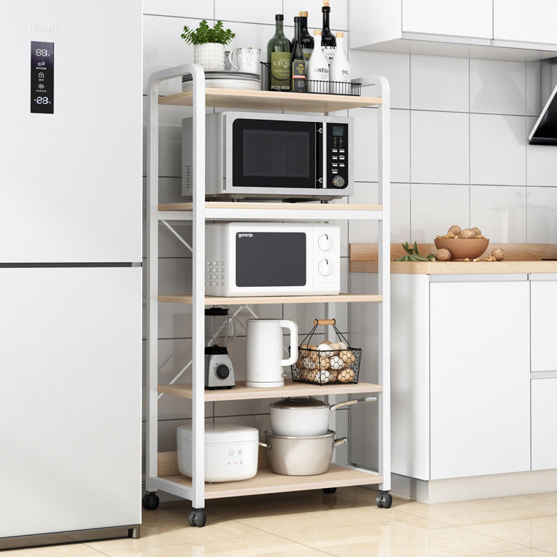 Etajera de depozitare cu 5 polite, cadru negru metalic si roti