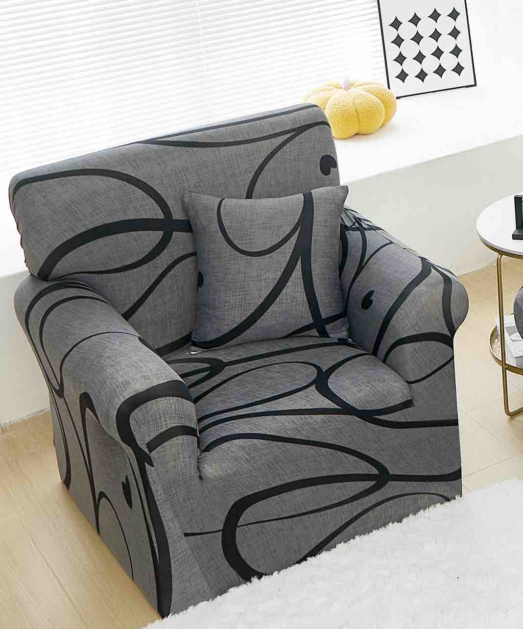 Husa fotoliu din bumbac elastic 90-140 cm