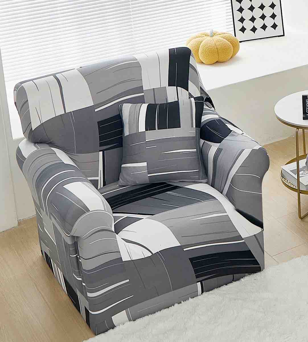 Husa fotoliu din bumbac elastic 90-140 cm