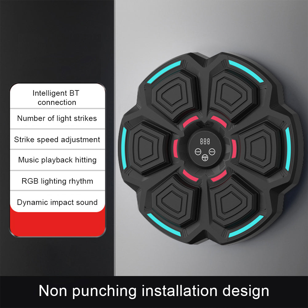 Aparat inteligent de box cu lumini RGB, muzica si afisaj LED – antrenament interactiv pentru acasa