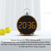 Ceas desteptator digital LED 4,4" cu afisaj color, comanda vocala si alarme personalizabile - trezeste ecranul prin bataie