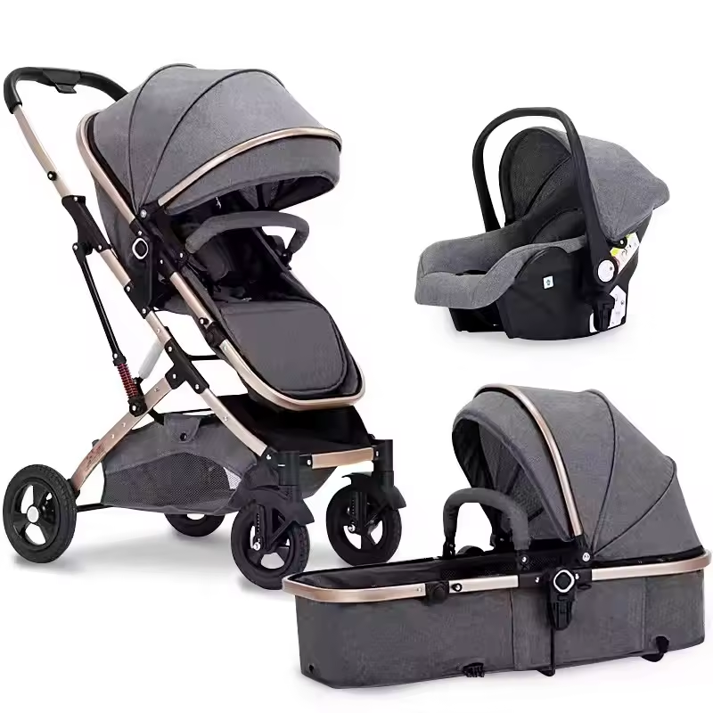 RESIGILAT - Carucior pliabil pentru copii, 3 în 1, Multifunctional – Landou, Scaun Auto si Carucior Sport