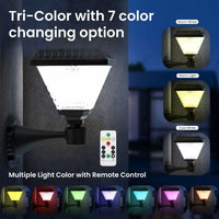 Lampa solara de perete, lumina calda si RGB, cu telecomanda, hexagonala, 6w - imagine 11