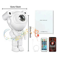 Proiector LED in forma de astronaut cu sunete si lumini, stickere autoadezive, conexiune Bluetooth - imagine 12