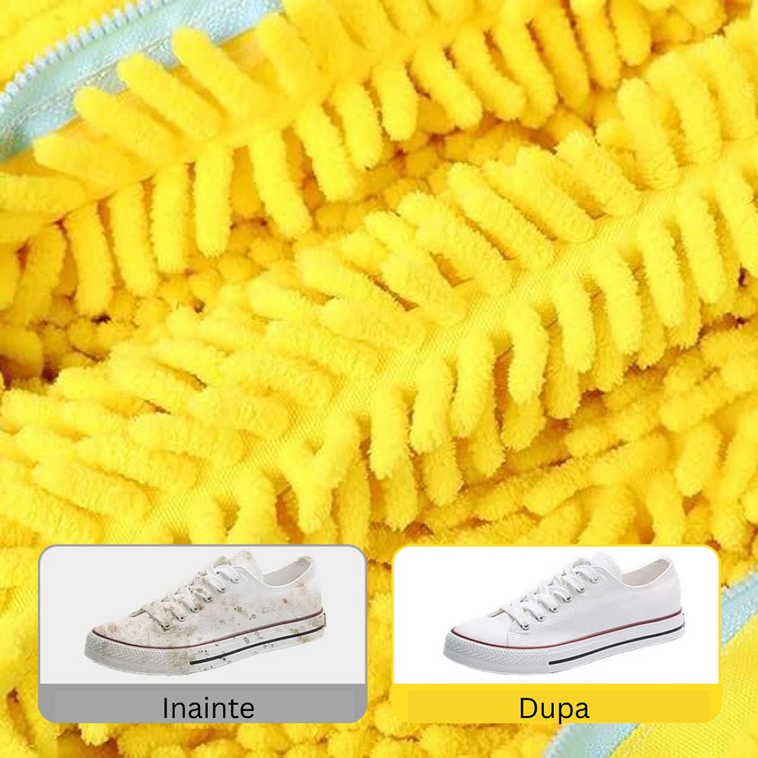 Sac pentru spalat incaltaminte din poliester – reutilizabil, rezistent, model galben, pentru masina de spalat si uscare