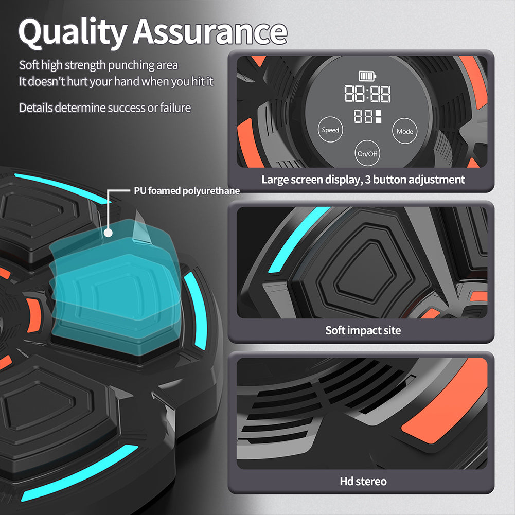 Aparat inteligent de box cu lumini RGB, muzica si afisaj LED – antrenament interactiv pentru acasa