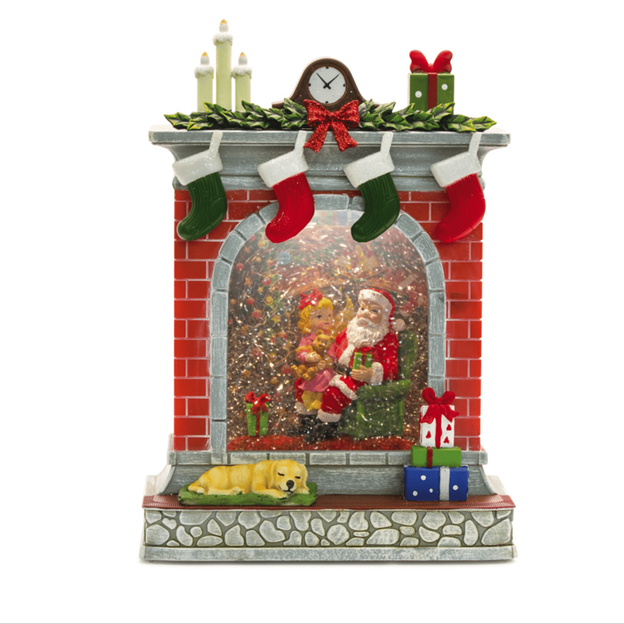 Felinar LED Multicolor – Semineul lui Mos Craciun cu Zapada Rotativa si Colinde