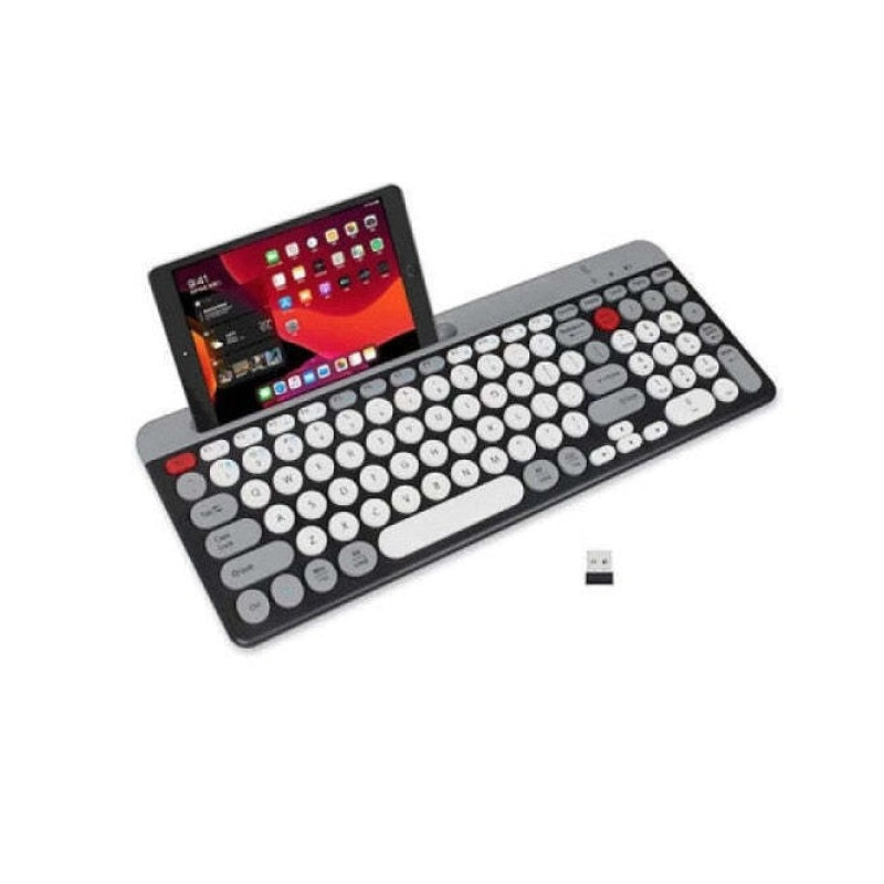 Tastatura wireless Bluetooth QK8066 cu suport integrat pentru telefon saui tableta