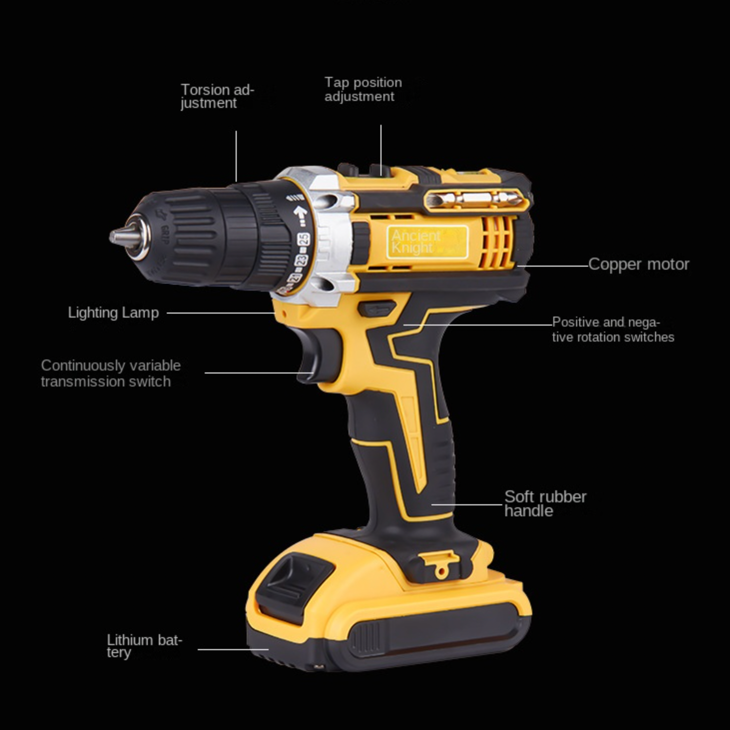 Trusa Bormasina 36V, cu 2 acumulatori si incarcator, mandrina metalica + Accesorii