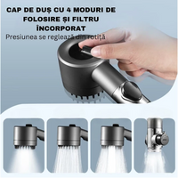 Para de dus de inalta presiune, 3 functii diferite si perie atasata - imagine 7