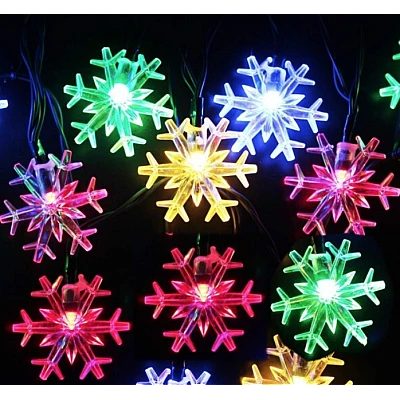 Instalatie Solara cu LED, 7 metri cu 50 fulgi de nea cristal