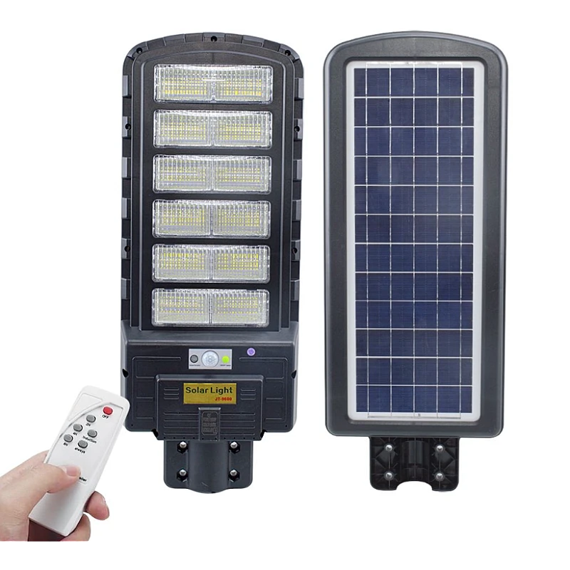 Lampa Solara Stradala, Dreptunghiulara 600W cu 12 Celule Telecomanda si Suport Metalic, Lumina Puternica