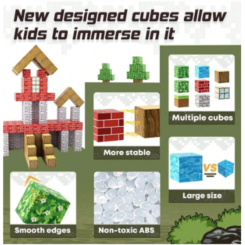 Blocuri magnetice de constructie 3D, 2.5 cm