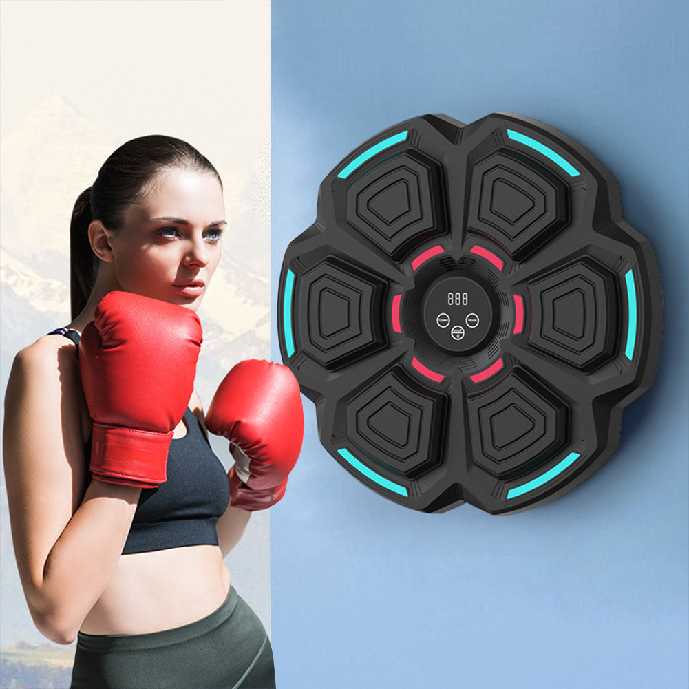 Aparat inteligent de box cu lumini RGB, muzica si afisaj LED – antrenament interactiv pentru acasa