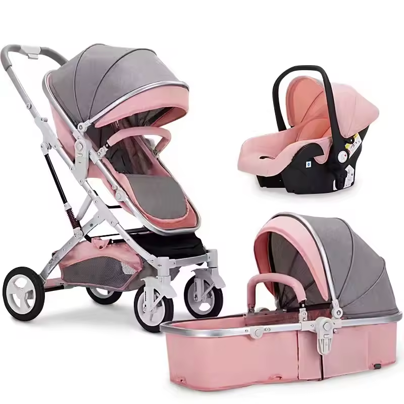 RESIGILAT - Carucior pliabil pentru copii, 3 în 1, Multifunctional – Landou, Scaun Auto si Carucior Sport